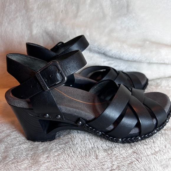 Dansko Black Leather Sandals - Size 36 EU - Picture 3 of 11